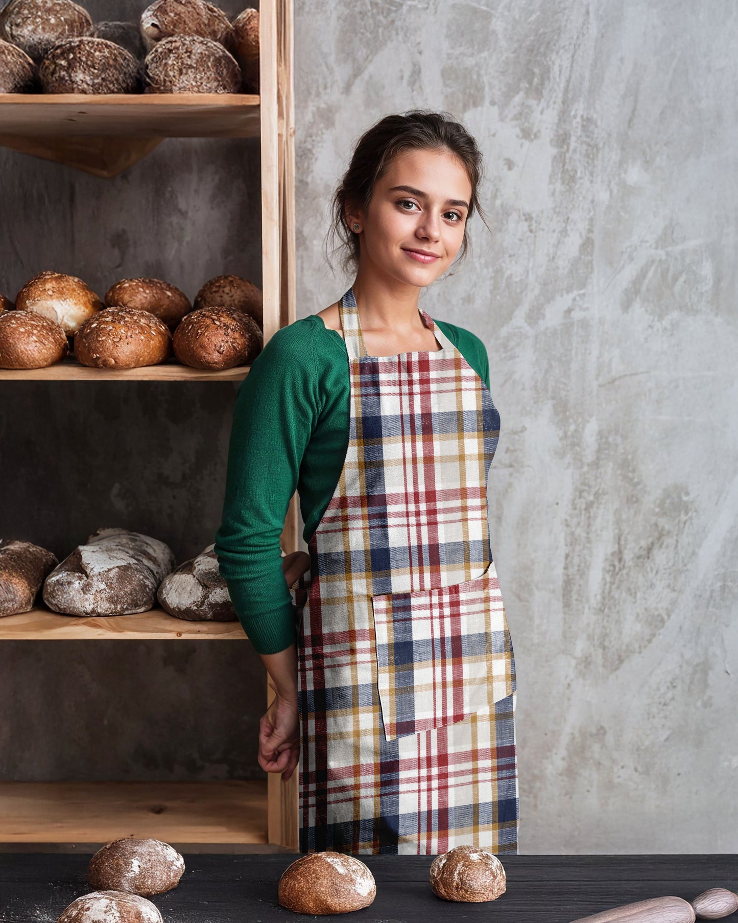 CHECKED | APRON | YARN DYED DESIGN
