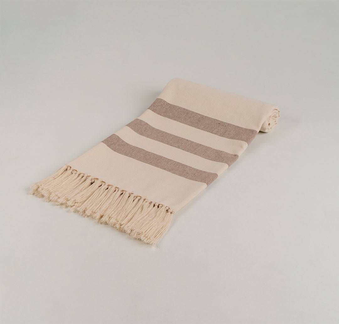 CHALKINO | BROWN COTTON TOWEL | STRIPES | TOWEL
