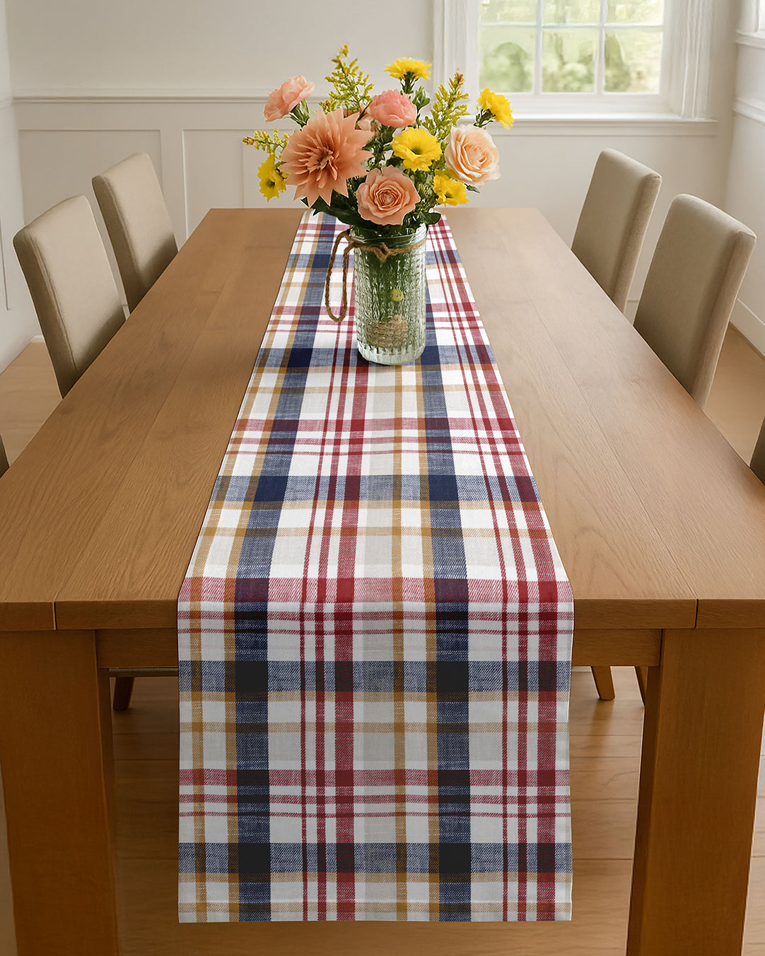GÝALI | CHECKED | TABLE RUNNER | YARN DYED DESIGN