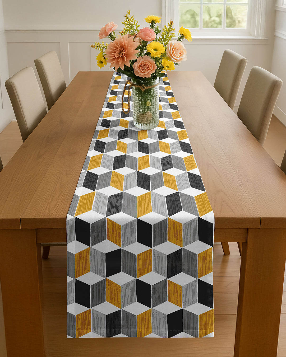 KŘYSTAL | CUBIC | TABLE RUNNER | PRINTED DESIGN