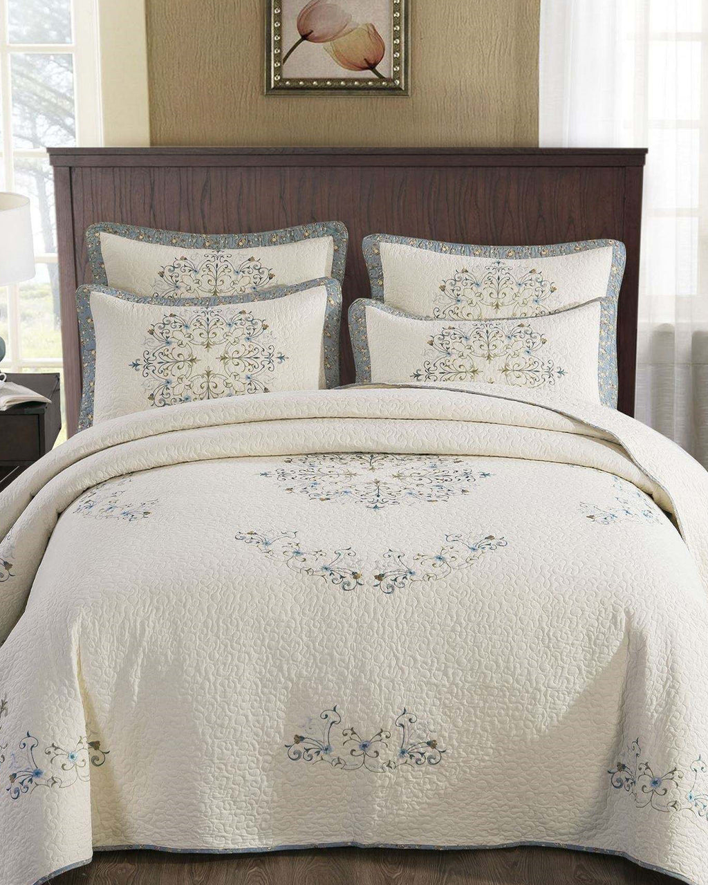 NÌMA | BEDSPREAD | ROYAL WHITE | PRINTED DESIGN