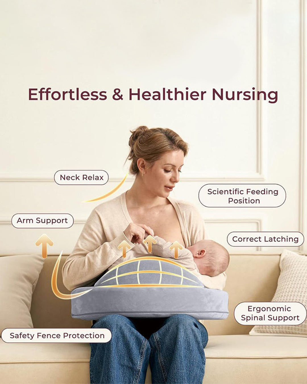 AŚPRO | FEEDING PILLOW | MOM'S CARE | COTTON | SOFT CUSHION