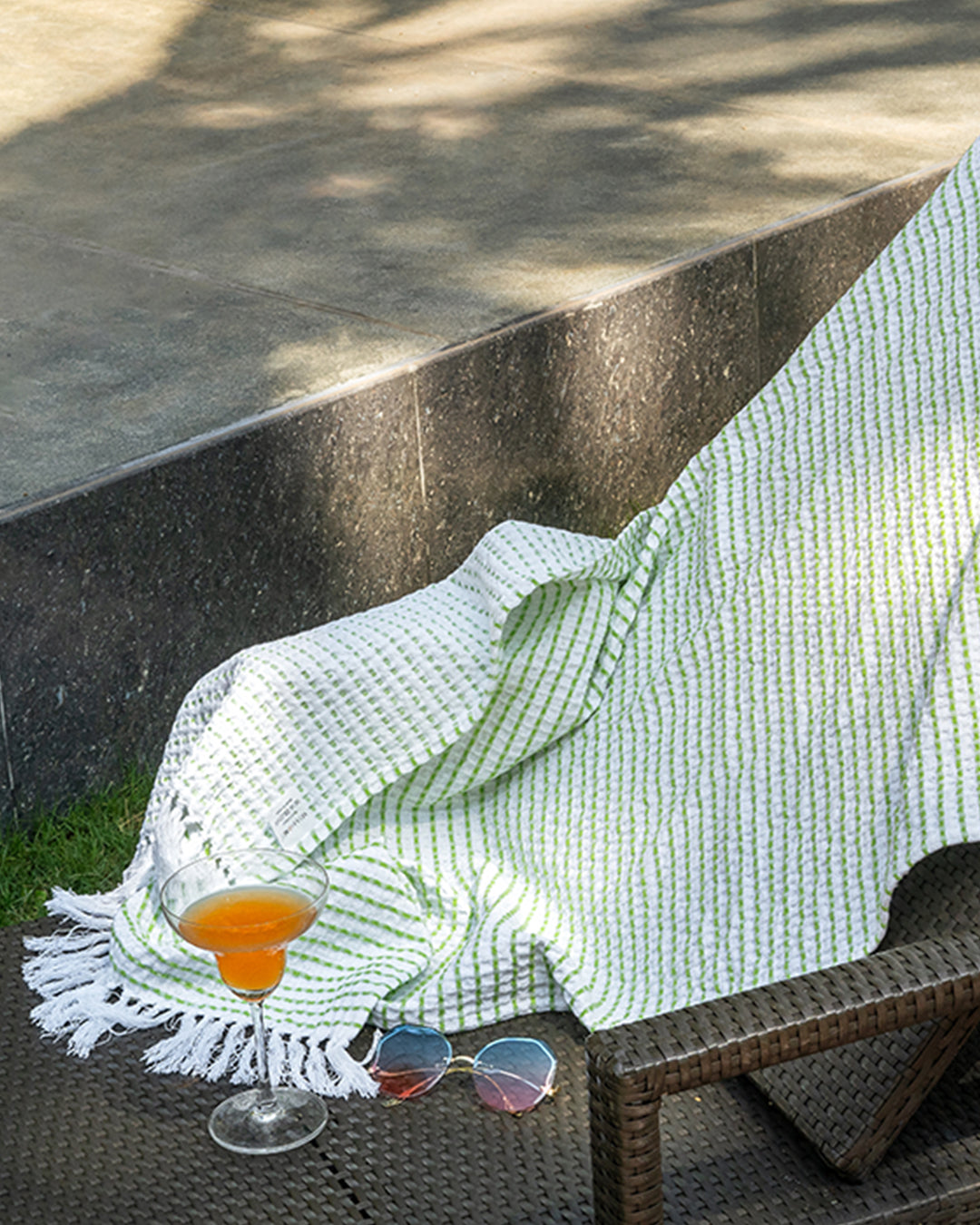 PRASIO | GREEN COTTON TOWEL | WAFFLE | TOWEL