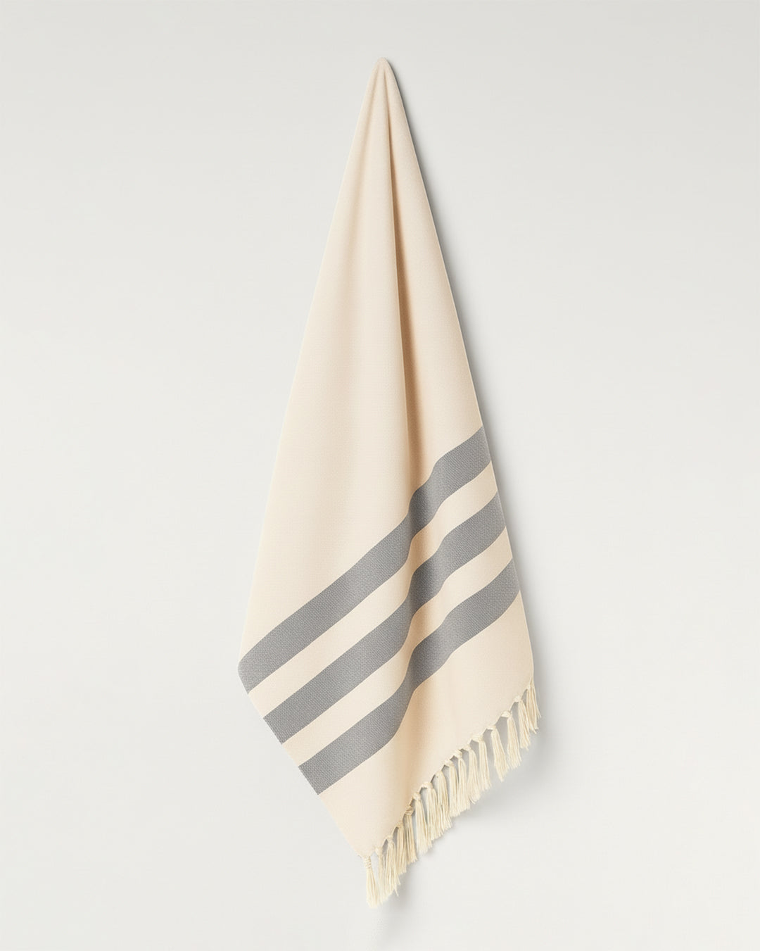 PAGONI | SNOW GREY COTTON TOWEL | STRIPES | TOWEL