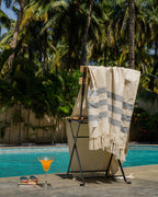 PAGONI | SNOW GREY COTTON TOWEL | STRIPES | TOWEL