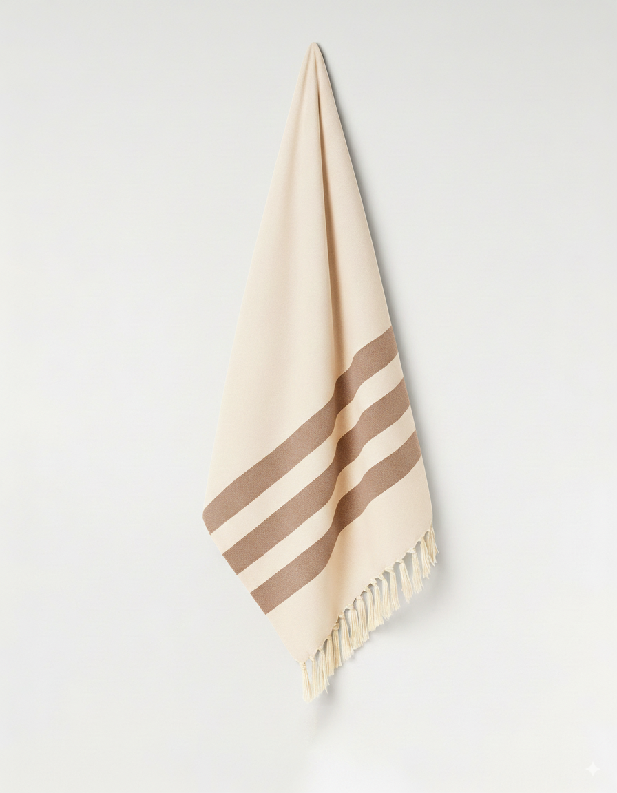 CHALKINO | BROWN COTTON TOWEL | STRIPES | TOWEL