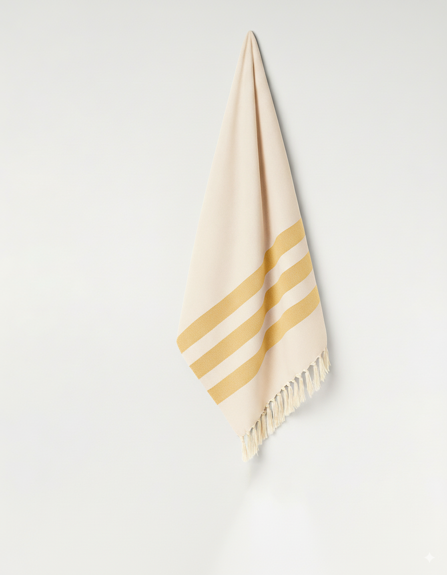 KITRINO | YELLOW COTTON TOWEL | STRIPES | TOWEL